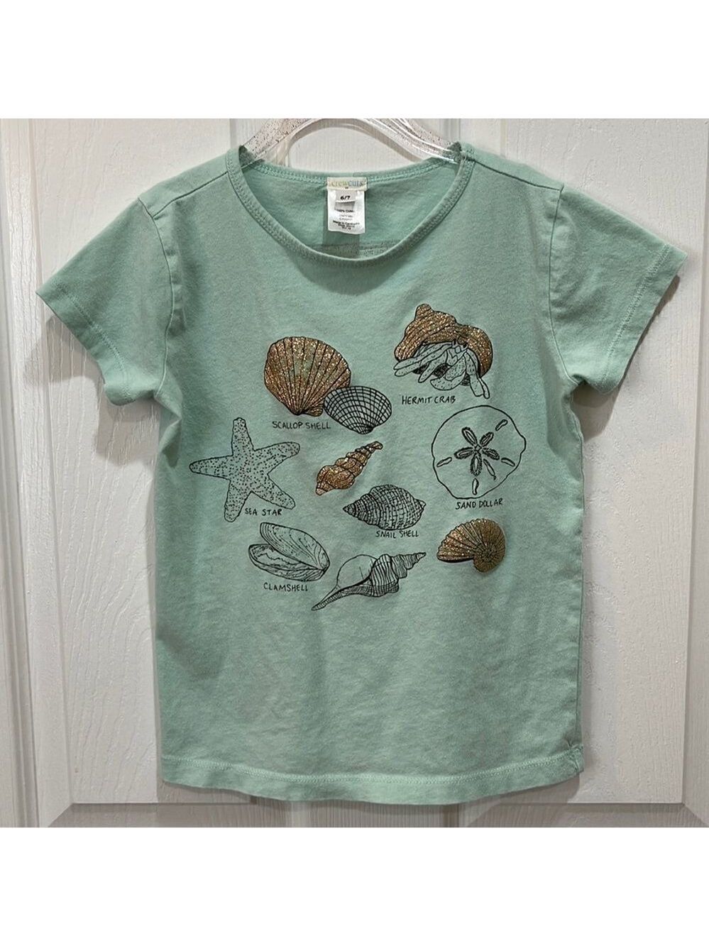 CREWCUTS SEASHELLS T-SHIRT 6/7 